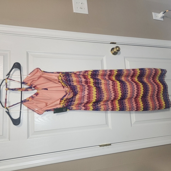 Wild Fable Pink and Purple Halter Sundress - Picture 3 of 11